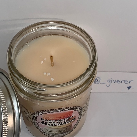 RARE Raspberry Peach Macaron Sweet Shop Mason Jar Candle - Picture 5 of 14